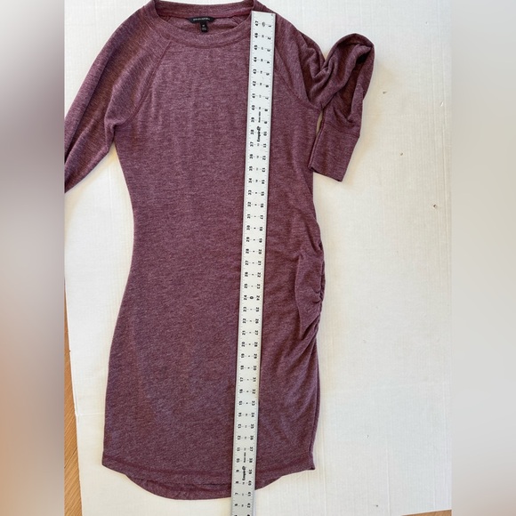 Banana Republic Heathered Burgundy Sweatshirt Dress Size Medium - Picture 9 of 10